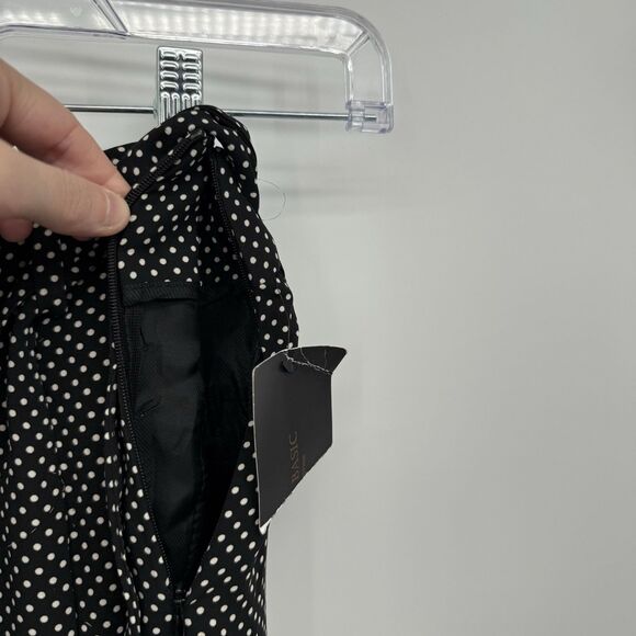 Zara Black & White Polka Dot Trouser Pants Belted Size Small - Picture 8 of 13